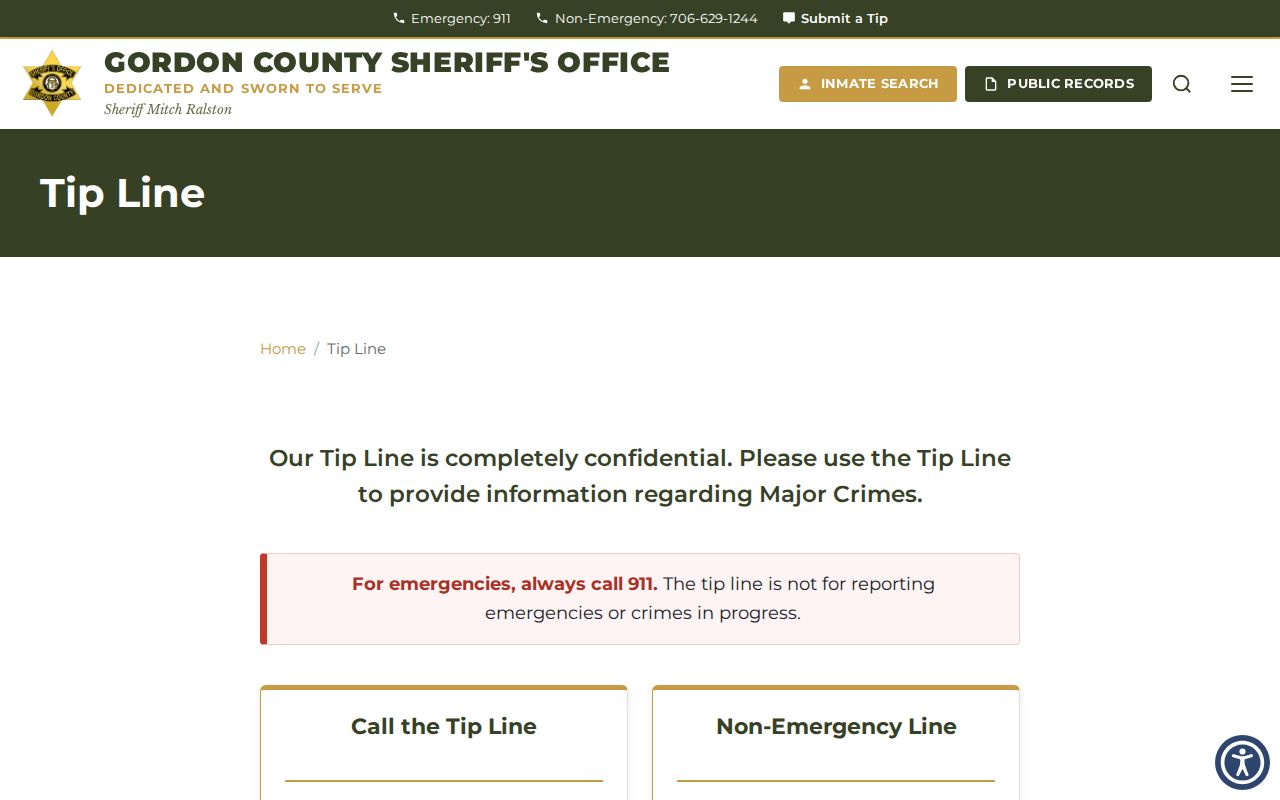 Gordon County most wanted anonymous tip line program