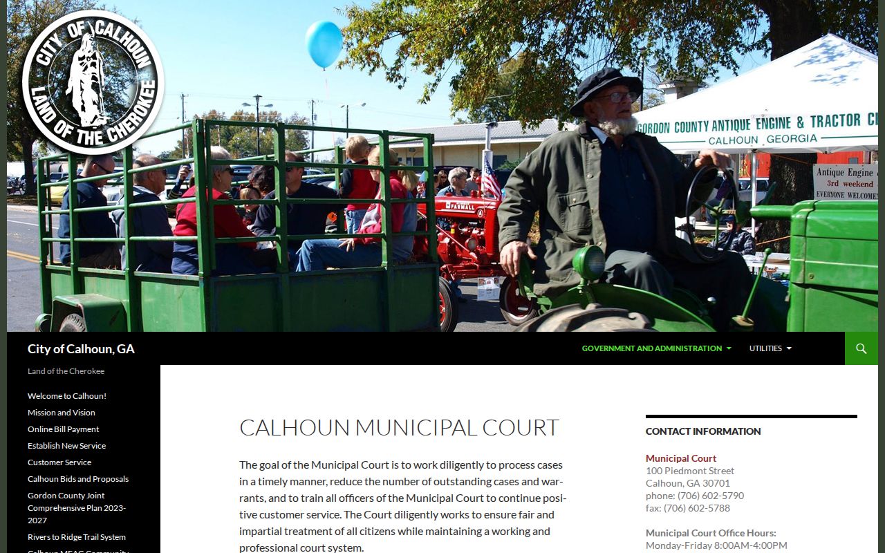 Calhoun Municipal Court warrant and citation information