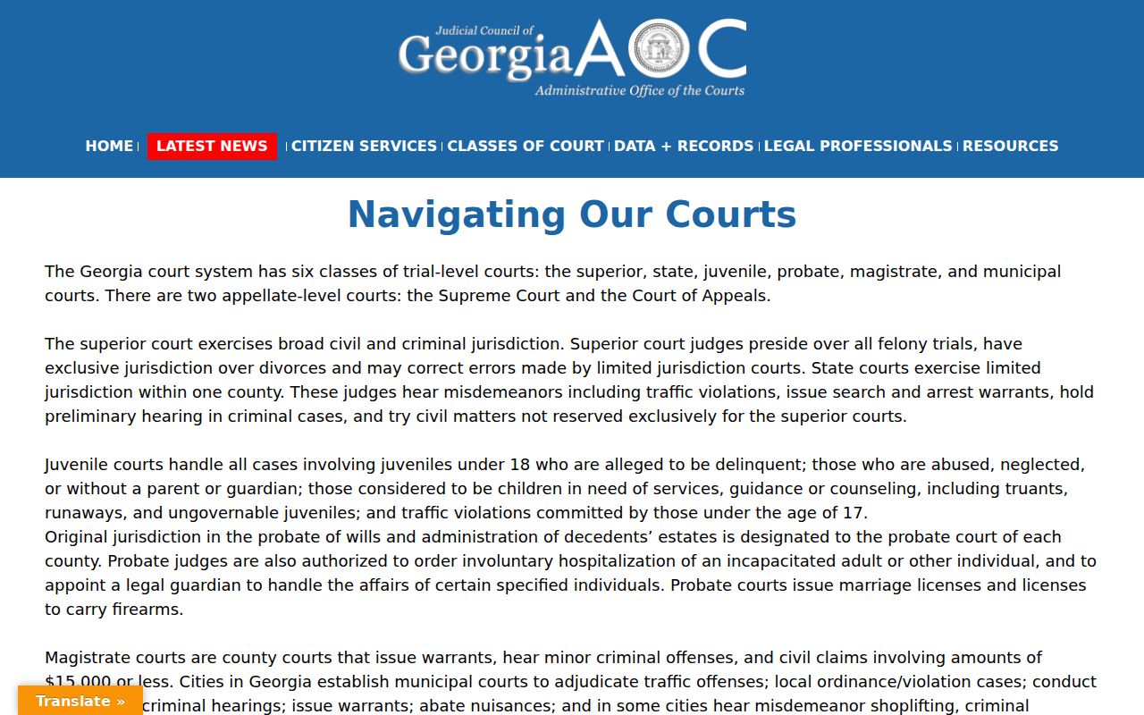 Gordon County warrant records Georgia court hierarchy