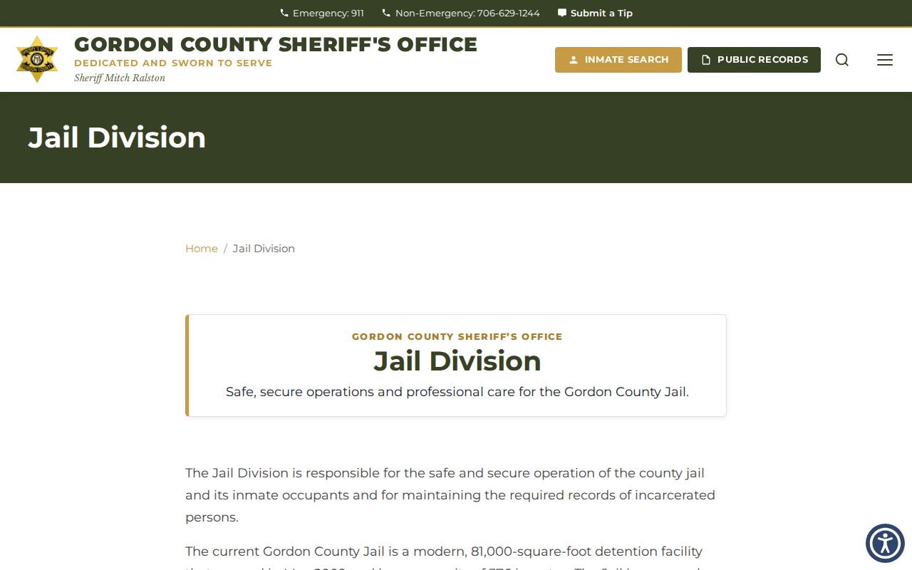 Gordon County warrant records jail and bond information